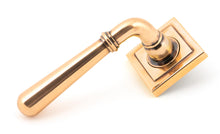 Load image into Gallery viewer, 50036 Polished Bronze Newbury Lever on Rose Set (Square) - Unsprung