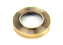 Load image into Gallery viewer, 50039 Aged Brass Hammered Newbury Lever on Rose Set (Beehive) - Unsprung