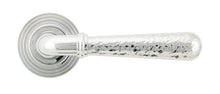 Load image into Gallery viewer, 50043 Pol. Chrome Hammered Newbury Lever on Rose Set (Beehive) - Unsprung