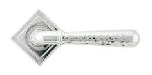 Load image into Gallery viewer, 50044 Pol. Chrome Hammered Newbury Lever on Rose Set (Square) - Unsprung