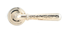 Load image into Gallery viewer, 50046 Pol. Nickel Hammered Newbury Lever on Rose Set (Art Deco) U