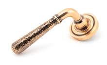 Load image into Gallery viewer, 50054 Pol. Bronze Hammered Newbury Lever on Rose Set (Art Deco) - Unsprung
