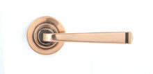 Load image into Gallery viewer, 50061 Polished Bronze Avon Round Lever on Rose Set (Plain) - Unsprung