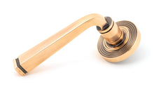 Load image into Gallery viewer, 50063 Polished Bronze Avon Round Lever on Rose Set (Beehive) - Unsprung
