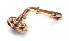 Load image into Gallery viewer, 50090 Polished Bronze Reeded Lever on Rose Set - Unsprung
