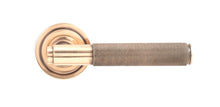Load image into Gallery viewer, 50104 Polished Bronze Brompton Lever on Rose Set (Art Deco) - Unsprung