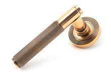 Load image into Gallery viewer, 50105 Polished Bronze Brompton Lever on Rose Set (Beehive) - Unsprung