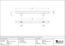 Load image into Gallery viewer, 50239 Polished SS (316) 0.6m T Bar Handle Secret Fix 32mm Ø