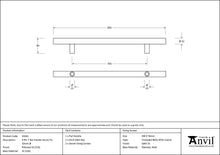 Load image into Gallery viewer, 50242 Polished SS (316) 0.9m T Bar Handle Secret Fix 32mm Ø