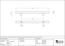 Load image into Gallery viewer, 50249 Polished SS (316) 1.5m T Bar Handle Bolt Fix 32mm Ø