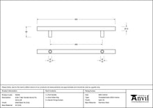 Load image into Gallery viewer, 50254 Matt Black SS (316) 0.6m T Bar Handle Secret Fix 32mm Ø
