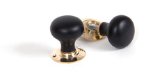 Load image into Gallery viewer, 83563 Ebony and PB Bun Mortice/Rim Knob Set