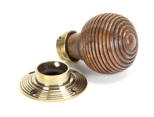 Load image into Gallery viewer, 83573 Rosewood & Aged Brass Beehive Mortice/Rim Knob Set