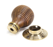 Load image into Gallery viewer, 83573 Rosewood & Aged Brass Beehive Mortice/Rim Knob Set
