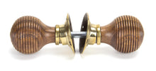 Load image into Gallery viewer, 83573 Rosewood & Aged Brass Beehive Mortice/Rim Knob Set