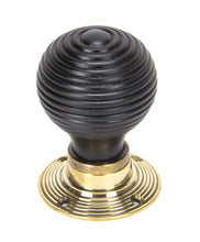 Load image into Gallery viewer, 83574 Ebony & Aged Brass Beehive Mortice/Rim Knob Set