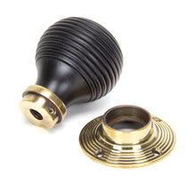 Load image into Gallery viewer, 83574 Ebony & Aged Brass Beehive Mortice/Rim Knob Set