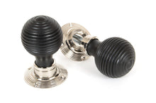 Load image into Gallery viewer, 83634 Ebony and PN Beehive Mortice/Rim Knob Set