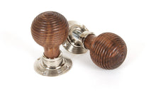 Load image into Gallery viewer, 83635 Rosewood and PN Beehive Mortice/Rim Knob Set