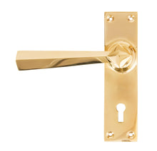 Load image into Gallery viewer, 83829 Polished Brass Straight Lever Lock Set