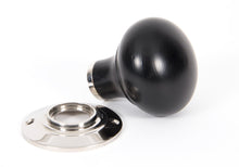 Load image into Gallery viewer, 83838 Ebony and PN Bun Mortice/Rim Knob Set