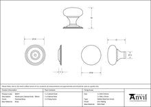 Load image into Gallery viewer, 83877 Polished Brass Mushroom Cabinet Knob 38mm