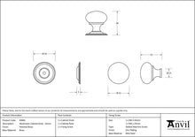 Load image into Gallery viewer, 83883 Polished Brass Mushroom Cabinet Knob 32mm