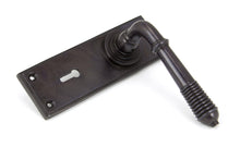 Load image into Gallery viewer, 83953 Aged Bronze Reeded Lever Lock Set
