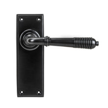 Load image into Gallery viewer, 83954 Aged Bronze Reeded Lever Latch Set