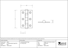 Load image into Gallery viewer, 90022 Black 3" Ball Bearing Butt Hinge (Pair) ss