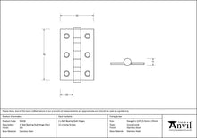 Load image into Gallery viewer, 91038 SSS 3" Ball Bearing Butt Hinge (pair)