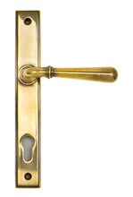 Load image into Gallery viewer, 91413 Aged Brass Newbury Slimline Lever Espag. Lock Set