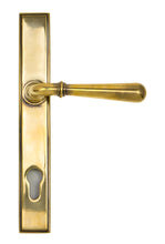 Load image into Gallery viewer, 91413 Aged Brass Newbury Slimline Lever Espag. Lock Set