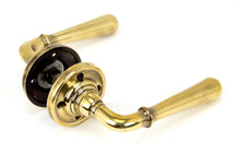 Load image into Gallery viewer, 91418 Aged Brass Newbury Lever on Rose Set