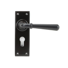 Load image into Gallery viewer, 91438 Aged Bronze Newbury Lever Euro Lock Set