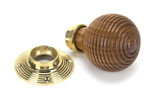 Load image into Gallery viewer, 91787 Rosewood & Polished Brass Beehive Mortice/Rim Knob Set