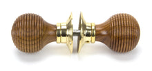 Load image into Gallery viewer, 91787 Rosewood & Polished Brass Beehive Mortice/Rim Knob Set