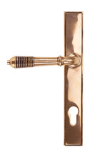 Load image into Gallery viewer, 91912 Polished Bronze Reeded Slimline Lever Espag. Lock