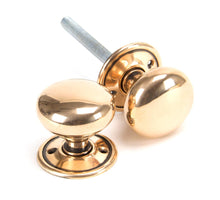 Load image into Gallery viewer, 91925 Polished Bronze Mushroom Mortice/Rim Knob Set