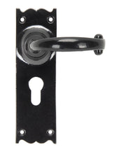Load image into Gallery viewer, 91966 Black Cottage Lever Euro Lock Set