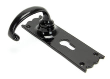 Load image into Gallery viewer, 91966 Black Cottage Lever Euro Lock Set