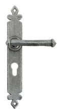 Load image into Gallery viewer, 92063 Pewter Tudor Lever Euro Lock Set