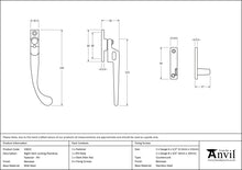 Load image into Gallery viewer, 33022 Beeswax Night-Vent Locking Peardrop Fastener - RH
