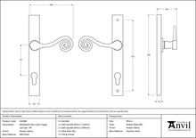 Load image into Gallery viewer, 33038R Pewter Monkeytail Slimline Lever Espag. Lock Set - RH
