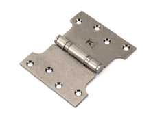 Load image into Gallery viewer, 33046 Pewter 4" x 3" x 5" Parliament Hinge (pair) ss
