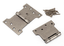 Load image into Gallery viewer, 33048 Pewter 4" x 4" x 6" Parliament Hinge (pair) ss
