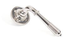 Load image into Gallery viewer, 33086 Polished Nickel Reeded Lever on Rose Set
