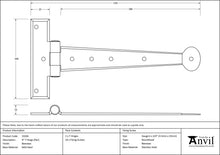 Load image into Gallery viewer, 33204 Beeswax 9" Penny End T Hinge (pair)
