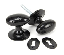 Load image into Gallery viewer, 33251 Black Oval Mortice/Rim Knob Set
