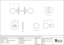 Load image into Gallery viewer, 33252 Black Round Mortice/Rim Knob Set
